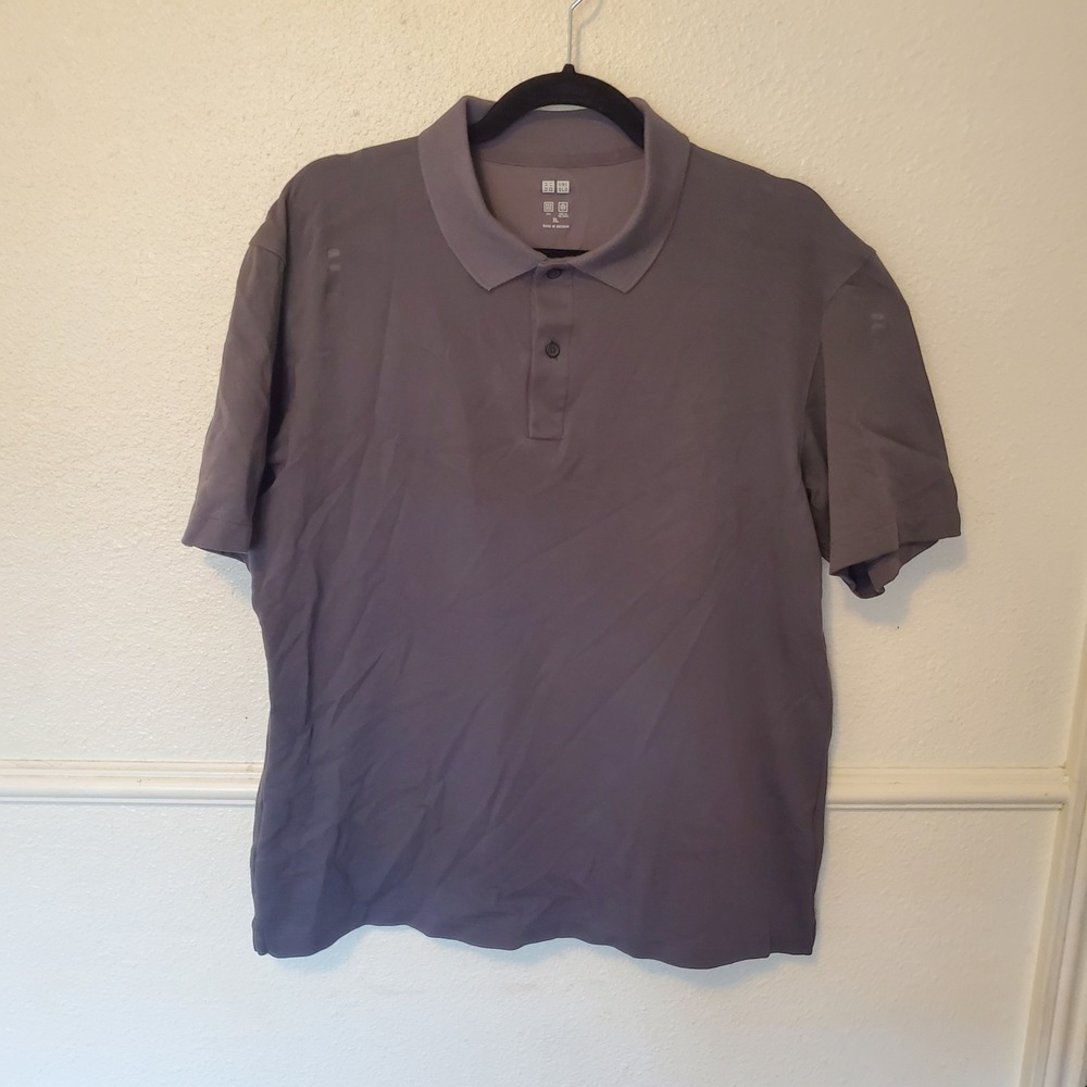 Uniqlo Mens XL Dry Cool to the Touch Polo Shirt Charcoal Grey Short Sleeve